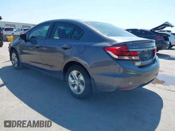 2014 Honda Civic Sedan LX with VIN 19XFB2F59EE026159, listed as a IAAI auction lot 42040655 with 104,190 mi miles. Bid and sale history available at carsss.com. Image 3.