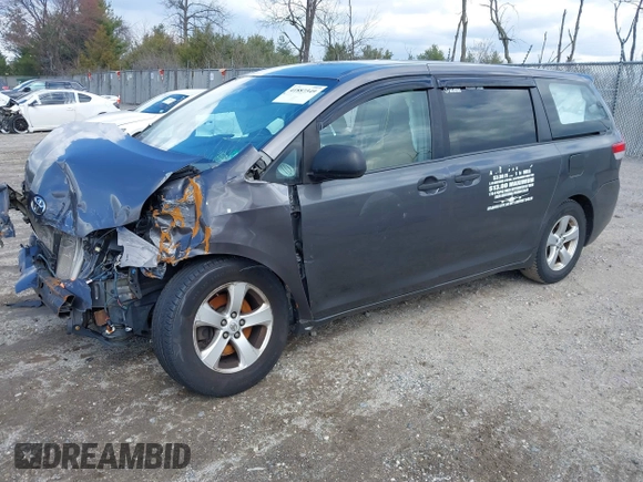 2014 Toyota Sienna L with VIN 5TDZK3DC4ES407928, listed as a IAAI auction lot 41887349 with 208,289 mi miles. Bid and sale history available at carsss.com. Image 19.