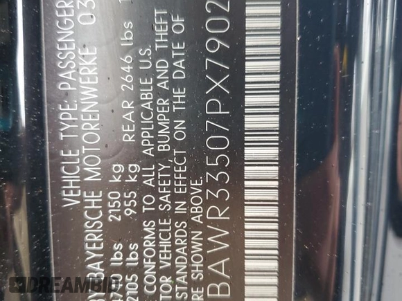 2007 BMW 3 Series 328i with VIN WBAWR33507PX79021, listed as a Copart auction lot 46251805 with 153,004 mi miles and Salvage title. Bid and sale history available at DreamBid. Image 13.