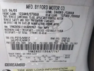 2005 Ford Freestyle SEL with VIN 1FMZK02115GA77767, listed as a IAAI auction lot 41717441 with 149,309 mi miles. Bid and sale history available at carsss.com. Image 9.
