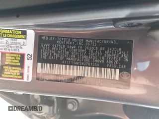 2022 Toyota Camry SE z VIN 4T1T11AK5NU701354, wystawiony jako IAAI lot #42135026 z przebiegiem 173 208 mil mil oraz . Historia ofert i sprzedaży dostępna na DreamBid. Obrazek 9.