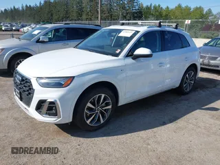 2022 Audi Q5 S line Premium Plus with VIN WA1EAAFY9N2112369, listed as a IAAI auction lot 42085322 with 1 mi miles. Bid and sale history available at carsss.com. Image 2.