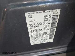 2020 Nissan Murano SV with VIN 5N1AZ2BS5LN106127, listed as a IAAI auction lot 41481158 with 96,515 mi miles. Bid and sale history available at carsss.com. Image 9.