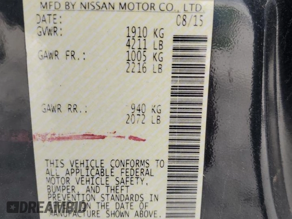2015 Nissan Altima S with VIN 1N4AL3AP1FN903638, listed as a Copart auction lot 53056515 with 164,751 mi miles and Salvage Title. Bid and sale history available at DreamBid. Image 14.