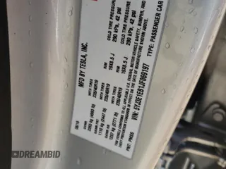 2018 Tesla Model 3 Long Range Battery with VIN 5YJ3E1EB1JF069197, listed as a Copart auction lot 48069465 with Not Provided miles and Salvage Title. Bid and sale history available at DreamBid. Image 12.