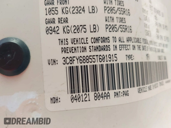 2005 Chrysler PT Cruiser Limited with VIN 3C8FY68855T601915, listed as a IAAI auction lot 41671045 with 177,044 mi miles and . Bid and sale history available at DreamBid. Image 9.