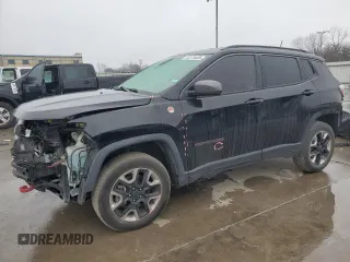 2018 Jeep Compass Trailhawk with VIN 3C4NJDDB6JT456305, listed as a Copart auction lot 44175405 with 124,636 mi miles and Salvage Title. Bid and sale history available at carsss.com. Image 1.