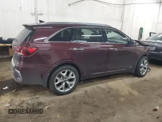 2019 Kia Sorento SX V6 with VIN 5XYPKDA58KG542258, listed as a Copart auction lot 50906185 with 62,999 mi miles and Salvage Title. Bid and sale history available at carsss.com. Image 3.