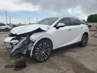 2024 Lexus RX 350h z VIN 2T2BBMCA4RC034410, wystawiony jako Copart lot #54529045 z przebiegiem 24 426 mil mil oraz Szkody całkowita. Historia ofert i sprzedaży dostępna na DreamBid. Obrazek 1.