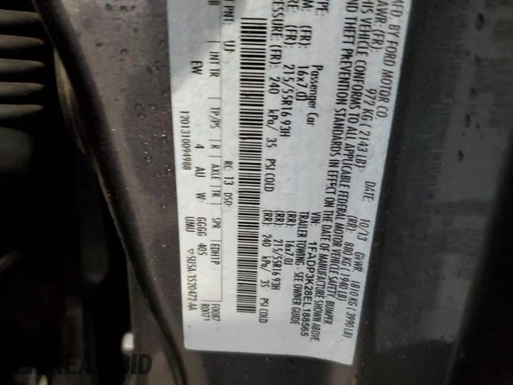 2014 Ford Focus SE with VIN 1FADP3K28EL188565, listed as a Copart auction lot 45162475 with 117,684 mi miles and Clean Title. Bid and sale history available at carsss.com. Image 12.