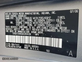 2006 Toyota Sequoia SR5 with VIN 5TDZT34A56S283438, listed as a Copart auction lot 47795345 with 294,912 mi miles and Salvage Title. Bid and sale history available at carsss.com. Image 13.