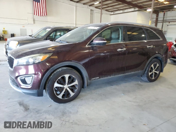 2016 Kia Sorento EX with VIN 5XYPHDA51GG014728, listed as a Copart auction lot 58177975 with 192,140 mi miles and Clean title. Bid and sale history available at DreamBid. Image 1.