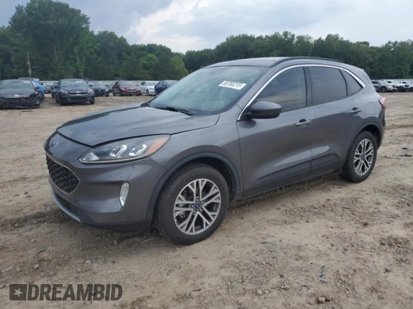 2021 Ford Escape SEL with VIN 1FMCU9H68MUB09069, listed as a Copart auction lot 58760215 with 27,694 mi miles and Salvage title. Bid and sale history available at DreamBid. Image 1.