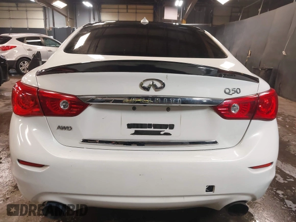 2014 Infiniti Q50 Sport with VIN JN1BV7AR4EM705418, listed as a IAAI auction lot 41698553 with 124,554 mi miles and . Bid and sale history available at carsss.com. Image 17.