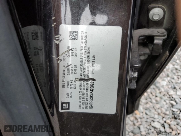 2015 Buick Verano z VIN 1G4PP5SK4F4208921, wystawiony jako Copart lot #63383885 z przebiegiem 49 699 mil mil oraz Szkoda całkowita • Salvage title. Historia ofert i sprzedaży dostępna na DreamBid. Obrazek 13.