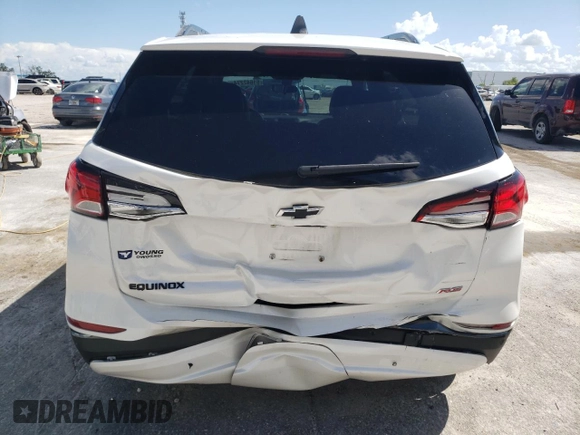 2022 Chevrolet Equinox RS with VIN 3GNAXMEV5NS245928, listed as a Copart auction lot 61642274 with 21,429 mi miles and Non Repairable. Bid and sale history available at DreamBid. Image 6.