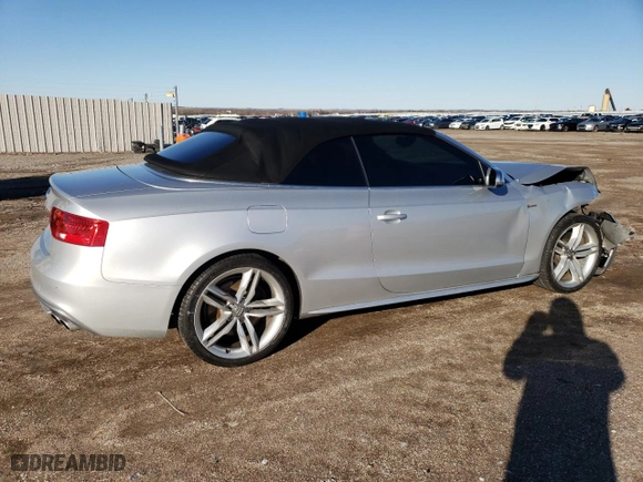 2013 Audi S5 Premium Plus with VIN WAUCGAFH4DN006689, listed as a Copart auction lot 80929814 with 65,818 mi miles and Salvage Title. Bid and sale history available at carsss.com. Image 3.