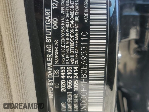 2014 Mercedes-Benz C 250 Sport with VIN WDDGF4HB0EA933110, listed as a Copart auction lot 55139615 with 110,603 mi miles and Salvage Title. Bid and sale history available at DreamBid. Image 12.