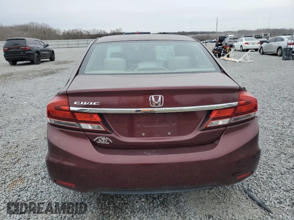 2014 Honda Civic Sedan LX with VIN 19XFB2F59EE056276, listed as a Copart auction lot 47921485 with 191,868 mi miles and Salvage Title. Bid and sale history available at carsss.com. Image 6.
