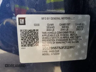 2018 Chevrolet Malibu LS with VIN 1G1ZB5ST5JF211997, listed as a Copart auction lot 52316775 with 85,532 mi miles and Salvage Title. Bid and sale history available at DreamBid. Image 12.