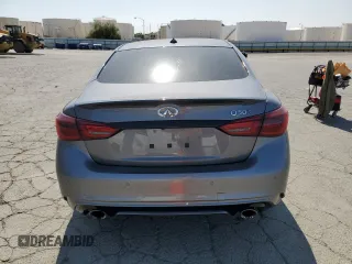 2022 Infiniti Q50 Red Sport 400 with VIN JN1FV7DP6NM370089, listed as a Copart auction lot 59700995 with 24,278 mi miles and Salvage title. Bid and sale history available at DreamBid. Image 6.