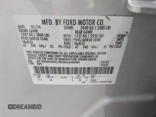 2014 Ford Edge Limited with VIN 2FMDK3KC2EBA34558, listed as a IAAI auction lot 41687506 with 1 mi miles. Bid and sale history available at carsss.com. Image 9.
