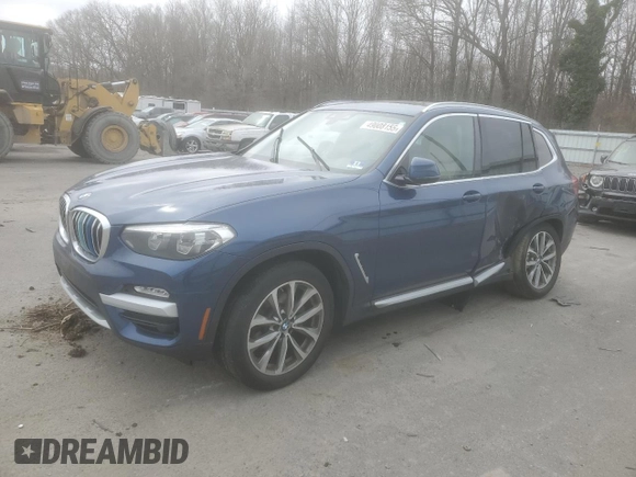 2019 BMW X3 xDrive30i with VIN 5UXTR9C59KLE11205, listed as a Copart auction lot 49008155 with Not Provided miles and Salvage Title. Bid and sale history available at DreamBid. Image 1.