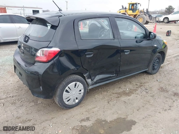 2022 Mitsubishi Mirage ES with VIN ML32AUHJ2NH003729, listed as a IAAI auction lot 40956433 with 38536 miles. Bid and sale history available at carsss.com. Image 4.