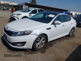 2013 Kia Optima EX with VIN 5XXGN4A74DG258769, listed as a IAAI auction lot 42598047 with 165,605 mi miles and . Bid and sale history available at DreamBid. Image 2.
