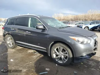 2013 Infiniti JX35 with VIN 5N1AL0MM9DC349778, listed as a Copart auction lot 44654805 with 153,273 mi miles and Salvage Title. Bid and sale history available at carsss.com. Image 4.