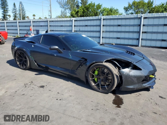 2018 Chevrolet Corvette Z06 2LZ with VIN 1G1YS2D61J5602328, listed as a Copart auction lot 57045475 with 71,441 mi miles and Salvage title. Bid and sale history available at DreamBid. Image 4.