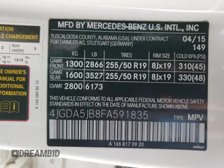 2015 Mercedes-Benz M 350 z VIN 4JGDA5JB8FA591835, wystawiony jako Copart lot #67840292 z przebiegiem 41 618 mil mil oraz . Historia ofert i sprzedaży dostępna na DreamBid. Obrazek 15.