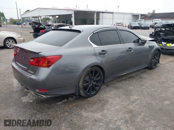 2014 Lexus GS 350 with VIN JTHBE1BL8E5038849, listed as a IAAI auction lot 35214694 with 102,788 mi miles. Bid and sale history available at carsss.com. Image 4.