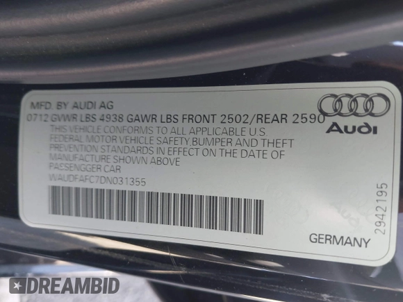 2013 Audi A6 Premium Plus с VIN WAUDFAFC7DN031355, выставлен на аукционе IAAI как лот 40638900 с пробегом 106 774 миль миль и . История ставок и продаж доступна на DreamBid. Изображение 9.