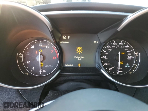 2023 Alfa Romeo Giulia Quadrifoglio with VIN ZARFAMEV2P7673589, listed as a Copart auction lot 85325654 with 14,944 mi miles and Salvage title. Bid and sale history available at DreamBid. Image 9.