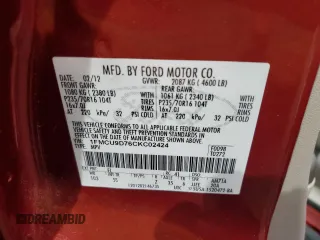 2012 Ford Escape XLT with VIN 1FMCU9D76CKC02424, listed as a Copart auction lot 48905325 with 111,347 mi miles and Salvage title. Bid and sale history available at DreamBid. Image 13.