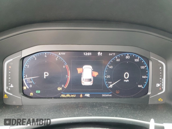 2021 Volkswagen Atlas SEL Premium R-Line with VIN 1V2FR2CA5MC541449, listed as a Copart auction lot 72932124 with 58,269 mi miles and Salvage title. Bid and sale history available at DreamBid. Image 9.