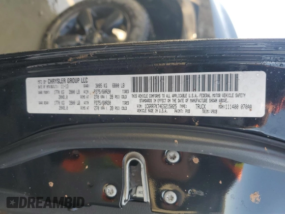 2014 Ram 1500 Express with VIN 1C6RR7KT4ES215025, listed as a Copart auction lot 47391115 with 182,190 mi miles and Salvage Title. Bid and sale history available at carsss.com. Image 12.
