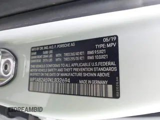 2019 Porsche Macan S с VIN WP1AB2A59KLB32694, выставлен на аукционе IAAI как лот 42056469 с пробегом 46 562 миль миль и . История ставок и продаж доступна на DreamBid. Изображение 9.