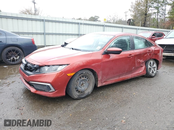 2019 Honda Civic LX with VIN 19XFC2F66KE041011, listed as a Copart auction lot 88009095 with 95,766 mi miles and Salvage Title. Bid and sale history available at DreamBid. Image 1.