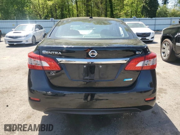2014 Nissan Sentra S with VIN 3N1AB7AP4EL656704, listed as a Copart auction lot 54976375 with 29,102 mi miles and Salvage Title. Bid and sale history available at DreamBid. Image 6.