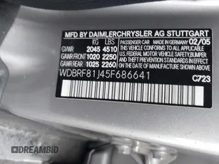 2005 Mercedes-Benz C 240 with VIN WDBRF81J45F686641, listed as a IAAI auction lot 41168122 with Not provided miles and . Bid and sale history available at DreamBid. Image 9.