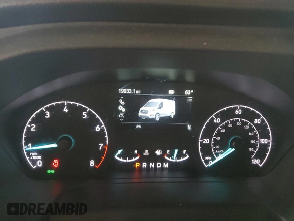 2021 Ford Transit Cargo with VIN 1FTBR1Y85MKA24853, listed as a Copart auction lot 86571514 with 19,933 mi miles and Salvage title. Bid and sale history available at DreamBid. Image 9.
