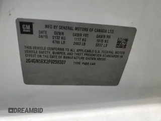 2015 Buick Regal Premium I with VIN 2G4GN5EX2F9258307, listed as a Copart auction lot 60461115 with 128,307 mi miles and Salvage title. Bid and sale history available at DreamBid. Image 12.