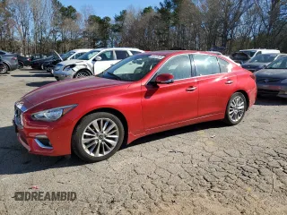 2021 Infiniti Q50 Luxe z VIN JN1EV7BR5MM750068, wystawiony jako Copart lot #49727575 z przebiegiem 39 237 mil mil oraz Czysty tytuł • Clean title. Historia ofert i sprzedaży dostępna na DreamBid. Obrazek 1.