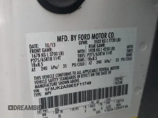 2014 Ford Expedition Max Limited with VIN 1FMJK2A59EEF11748, listed as a Copart auction lot 58237635 with 146,653 mi miles and Clean title. Bid and sale history available at DreamBid. Image 13.