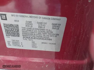 2019 Chevrolet Equinox LT with VIN 2GNAXUEV1K6143584, listed as a IAAI auction lot 42032859 with 51,646 mi miles. Bid and sale history available at carsss.com. Image 9.