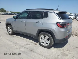 2022 Jeep Compass Latitude with VIN 3C4NJCBB8NT204932, listed as a Copart auction lot 52032755 with 25,330 mi miles and Salvage title. Bid and sale history available at DreamBid. Image 2.