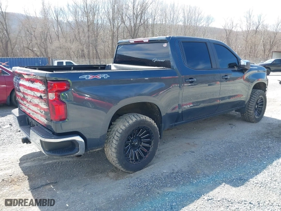 2019 Chevrolet Silverado 1500 LT with VIN 1GCPYDEKXKZ394243, listed as a IAAI auction lot 41821628 with 1 mi miles. Bid and sale history available at carsss.com. Image 4.