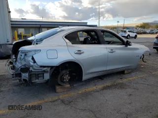 2019 Infiniti Q50 RED SPORT 400 with VIN JN1FV7AP0KM760167, listed as a Copart auction lot 45568675 with 0 mi miles and Salvage Title. Bid and sale history available at carsss.com. Image 3.